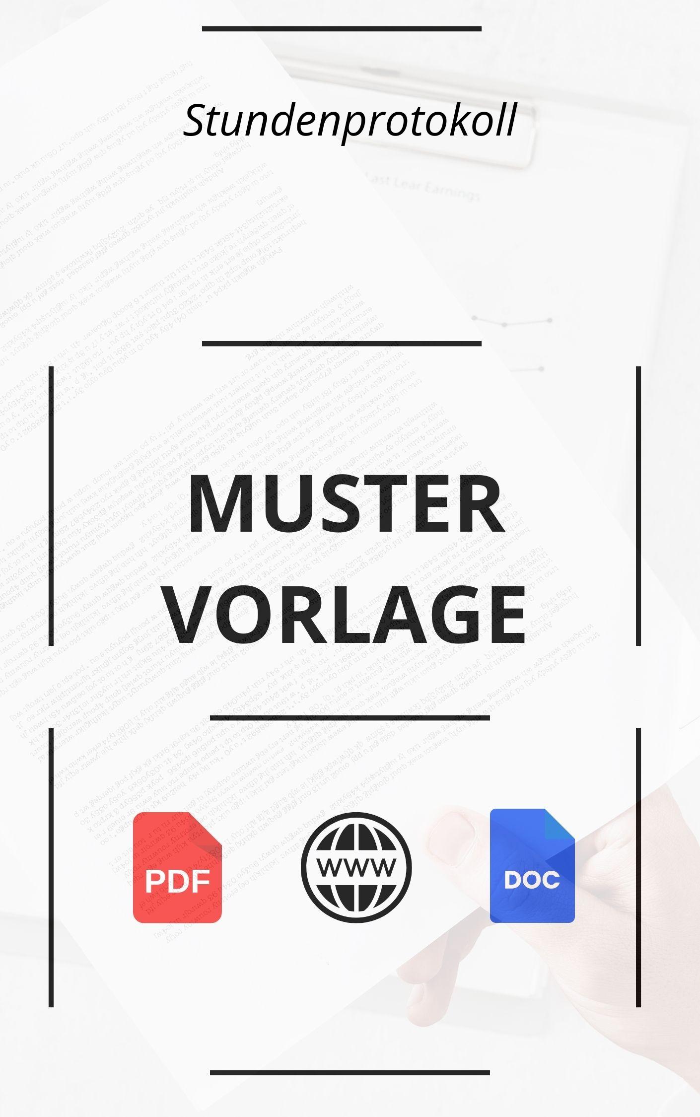 Wie Schreibt Man Ein Stundenprotokoll - Vorlage Muster